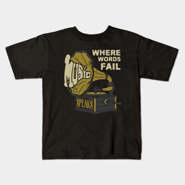 Where word fail music speaks Kids T-Shirt by Mako Design 